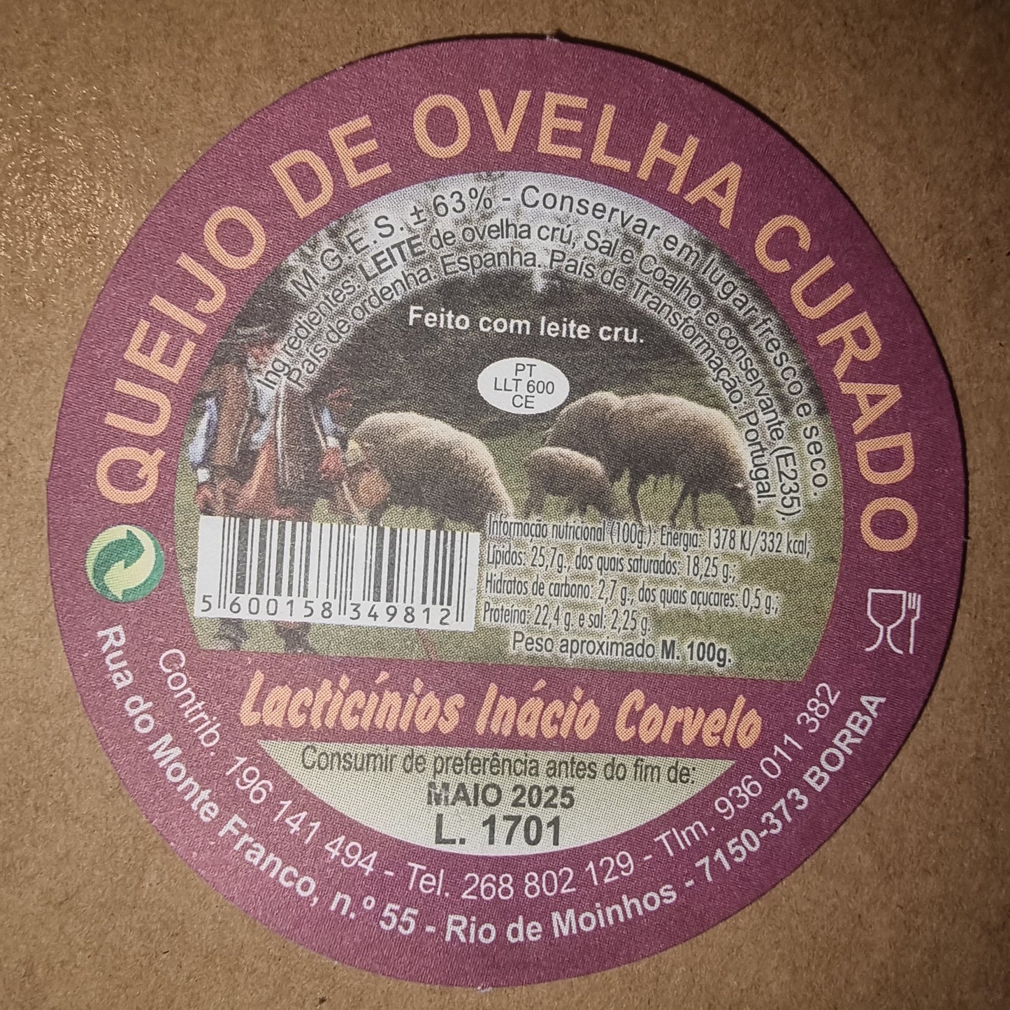 Queijo de Ovelha Borba 100g e 200g